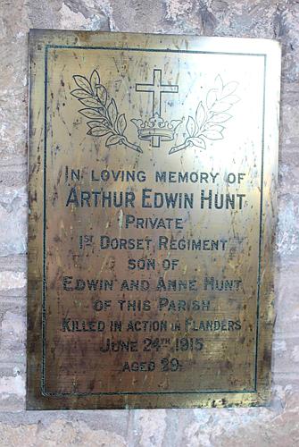 East Quantoxhead - WWI Hunt Memorial Brass