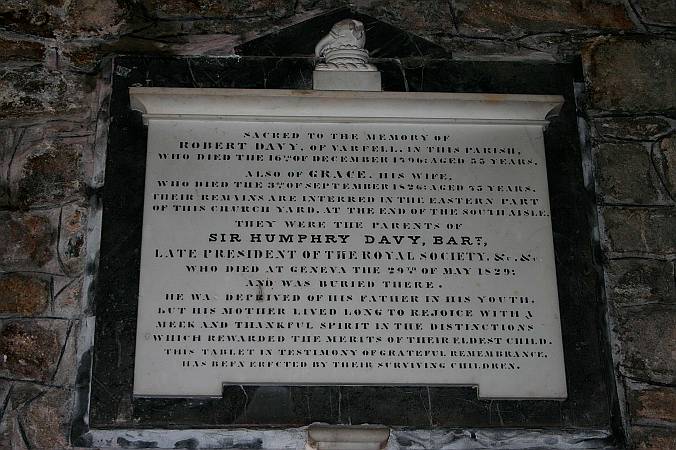 Ludgvan - Sir Humphry Davey Tablet