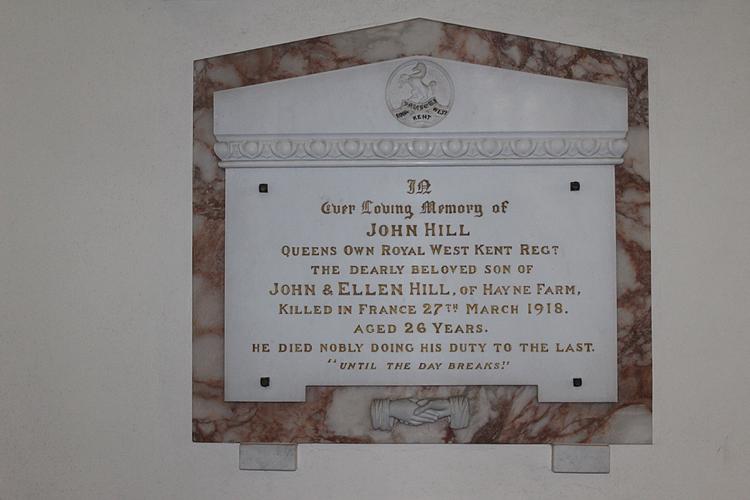 Nymet St. George - John Hill Memorial 1918