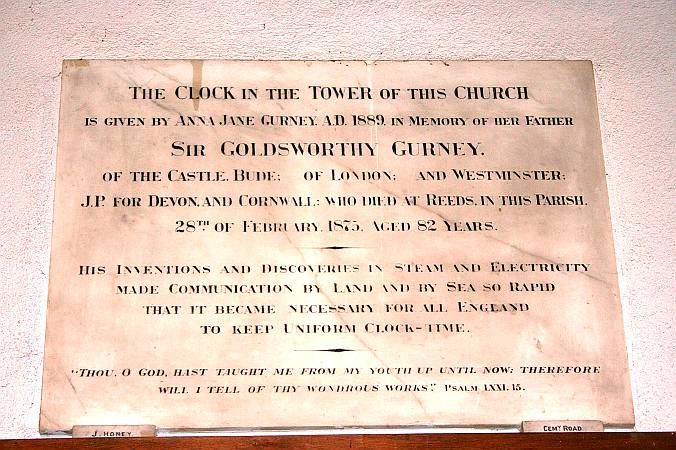 Poughill - Goldsworthy Gurney Memorial Tablet